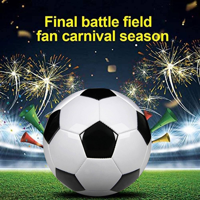 FutureHight Size 5 Training Balls PU Leather Black White Football