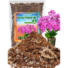 TOYPOPOR 3qt Orchid Potting Mix with Moss Pine Bark Mulch Perlite Stone & Coco Peat Natural Ingredients, Orchid Repotting Kit Drainage Indoor Potting Medium Great for Plant Root Climbing & Expanding