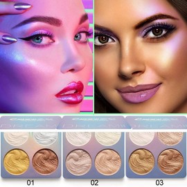 Paleta de Iluminador Brillo Duradero Polvo Bronceador Facial Pigmentado para Maquillaje con Natural Ideal Uso Diario y Escénico