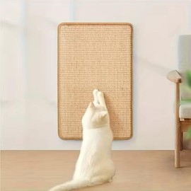 Durable Wall-Mounted Sisal Cat Scratcher Pad, Space-Saving Scratch Mat for Indoor Cats and Kittens, Furniture Protection & Claw Care