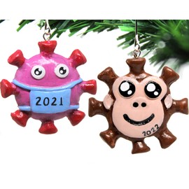 2022 Christmas Ornament set | 2021 Quarantine & Monkey Pox Ornament | Covid Christmas Tree Ornaments