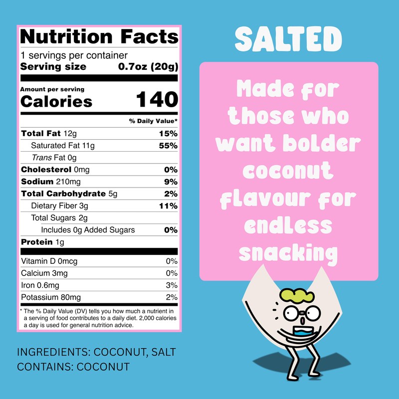COCOCURL Salted Crafted Crunchy Coconut Chips – Unsweetened Healthy Snack,