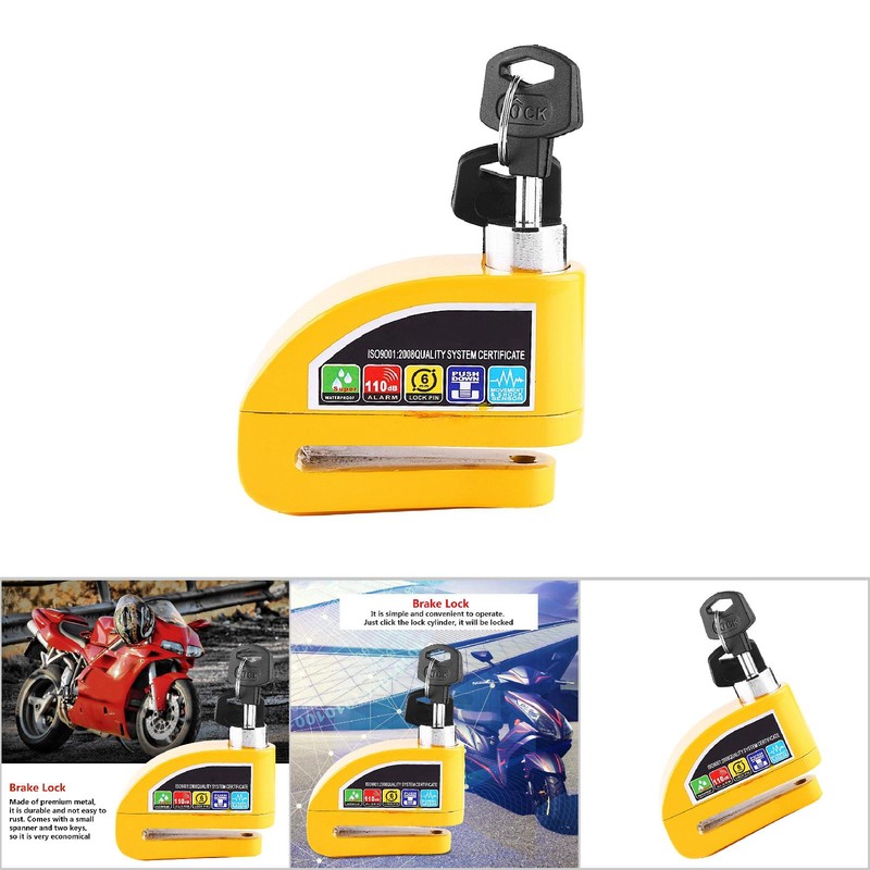 Motorcycle Scooter Bicycle Anti theft Disc Brake Lock Security Alarming