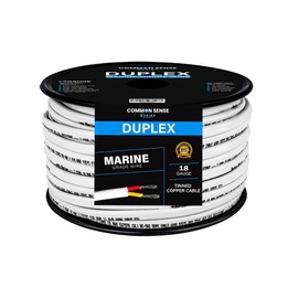 18 Gauge 2 Conductor Marine Wire - 150 ft Duplex Flat Marine Grade Wire Tinned Copper Oxygen-Free Insulated - 18/2 AWG UL 1426 Standard PVC Wire for Boat, Automotive, Speakers, Camper & Trailers