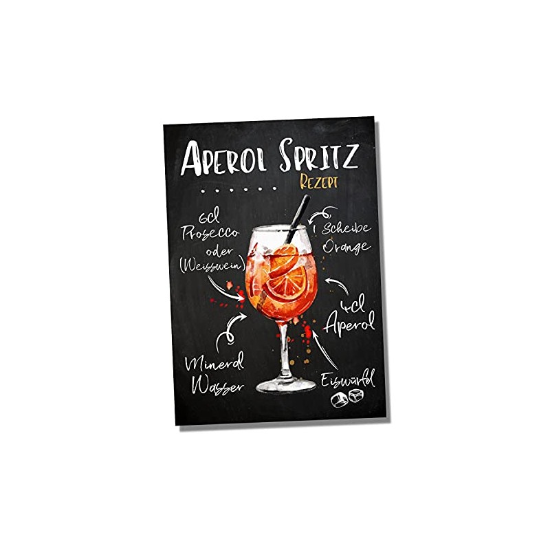 Sign Aperol Spritz Cocktail Recipe Bar Party Cellar Decorative Door