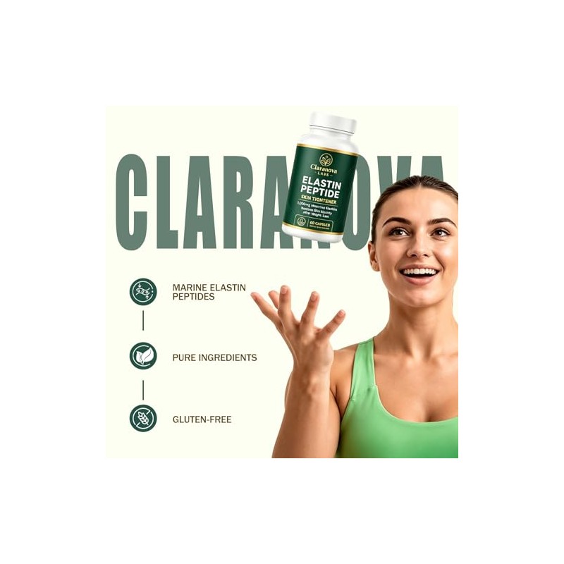 Claranova Labs Elastin Peptide, Elastin Peptide Skin Tightening Formula, 60
