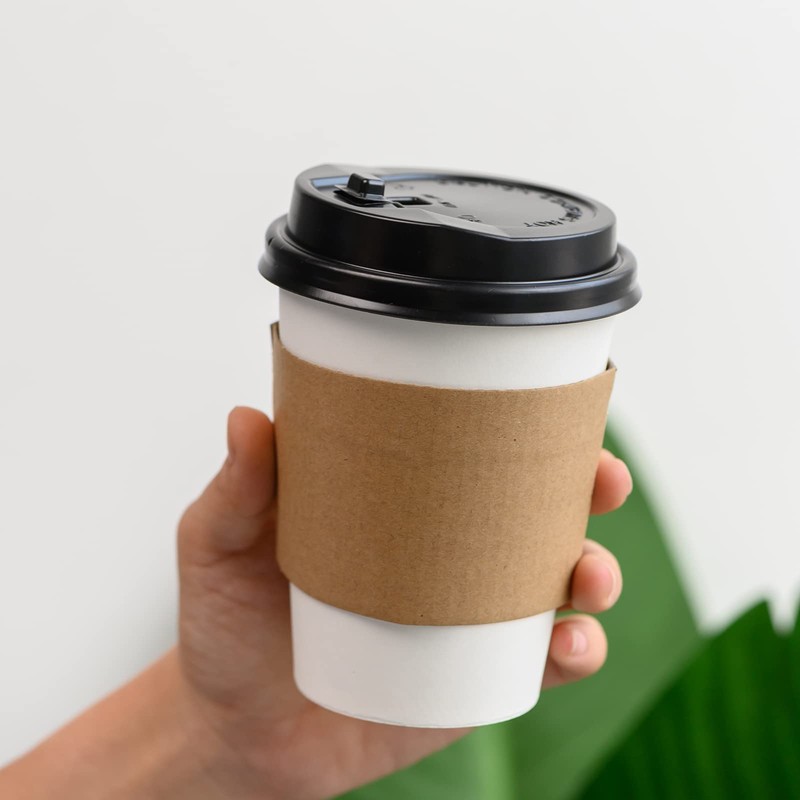 RACETOP Paper Coffee Cups Sleeves 100 pack, Suitable for Hot