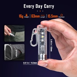 NICRON K11 Rechargeable Keychain Flashlight Lightweight,400 Hight Lumen with Extra 4 Sidelight, IPX4 EDC Mini Flashlight Be Used for Camping Outdoors Emergency Daiy Use