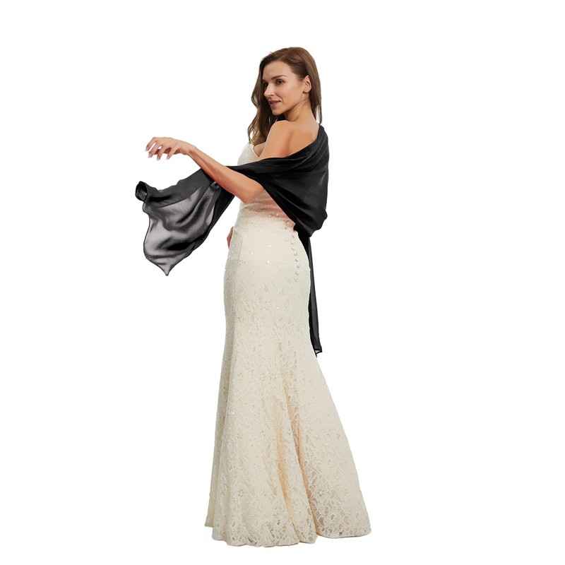Shawl Scarve Wraps Soft Chiffon Lace Pashmina for Evening Dresses