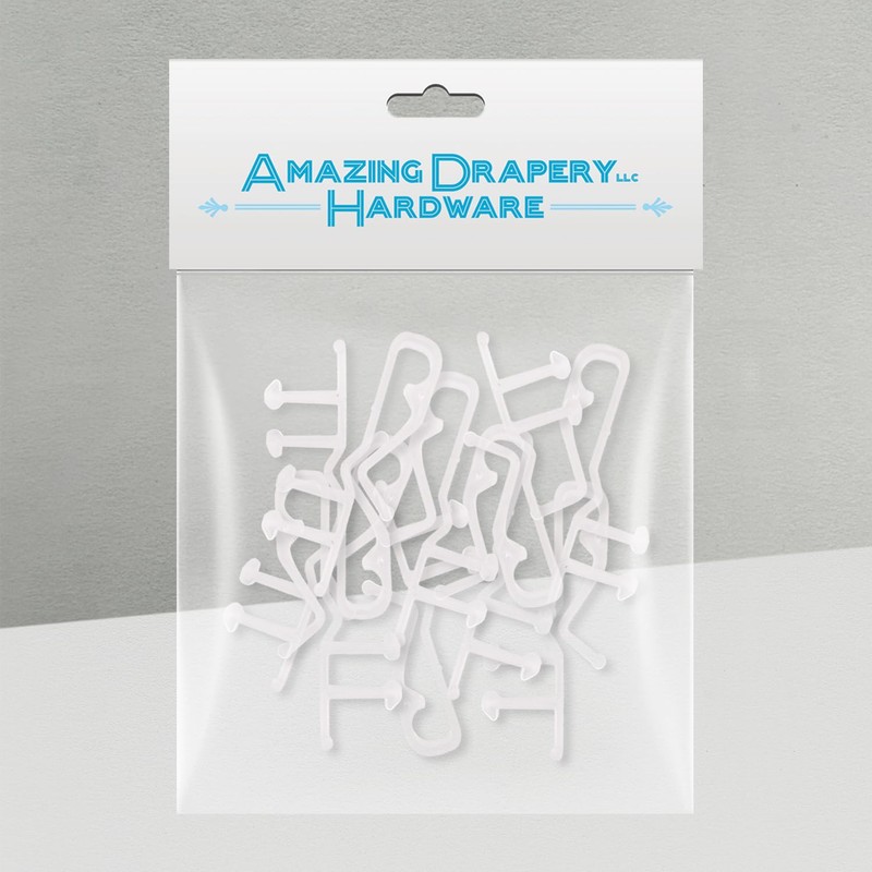 Amazing Drapery Hardware 1-3/4th Clear Hidden Valance Clips - Durable
