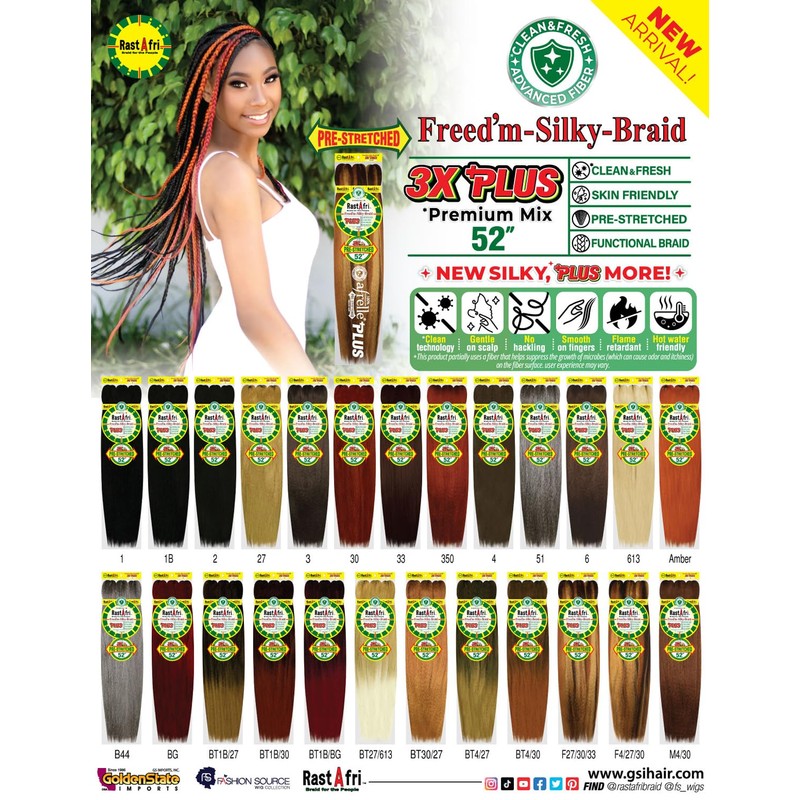 RastAfri Pre-Stretched Silky Braiding Hair 3X with Bandana - 2