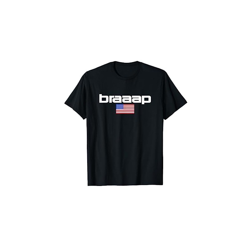 Motocross Dirt Bike American Flag Braaap Logo T-Shirt for Women