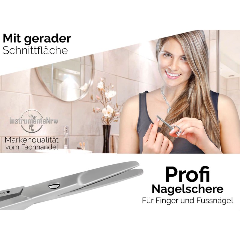 Professional Stainless Steel Nail Scissors with Straight Cutting Surface