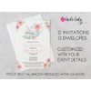 Tea Party Bridal Shower Invitations English Themed Customizable Invites with