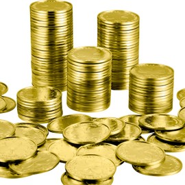 Zhanmai 200 Packs Plastic St. Patrick's Day Shamrock Coins 3-Leaf Clover Good Luck Coins Plastic Table Sprinkles (Gold)