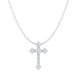 Fifth and Fine Celtic Cross 1/20 Cttw Natural Diamond Pendant Necklace set in 925 Sterling Silver