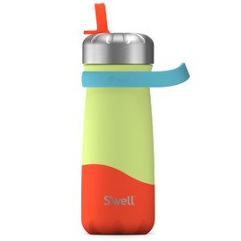 S'well Stainless Steel Traveler with Flip Straw Lid, 16oz, Tropical Smoothie, Triple Layered Vacuum Insulated Containers Keeps Drinks Cold for 24 Hours, BPA Free, Easy Carrying On the Go