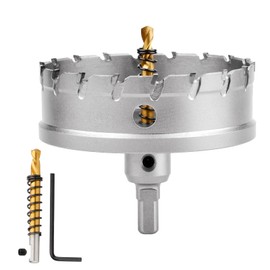 90 mm Hole Saw Carbide Drill, TCT Metal Hole Saw Drill Bit for Stainless Steel, Iron, Alloy, Wood, Plastic