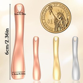 guduling 3 Pcs Skin Care Spatula, Spatula for Skincare, Hollow Heart Shape, Reusable, Applicator, Suitable for Masks, Creams, Lotions (Silver, Gold, Pink)