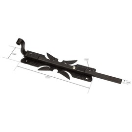 KOTARBAU Gate Latch 300 mm Bolt Door Bolt Black Rustproof Weatherproof Spring Latch Gate Latch Slider Doors Gates Wrought Iron