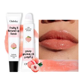 Hydrating Lip Balm with Exfoliating Fruit Scrub – Moisturizing Lip Care Stick for Dry, Chapped Lips, Reduces Lip Lines, Smooths Dead Skin, Nourishing Lip Treatment for All Skin Types