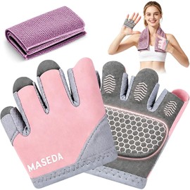 Genérico Guantes Deportivos Antideslizantes y Anti-Callos, Guantes de Gym para Mujer y Hombre, Diseño de Medio Dedo Transpirable