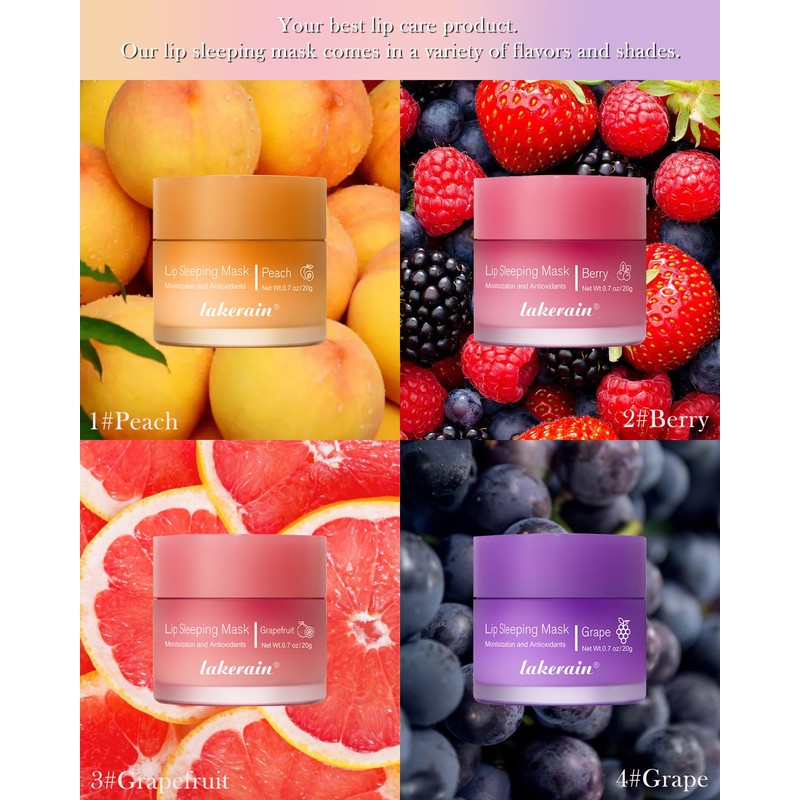 Moisturizing Lip Sleeping Mask, Lip Mask Overnight 24H Hydrating Lip