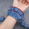 Blue Ruffle Trim Pleated Lace Ribbon 1.2inch x 5 Yards