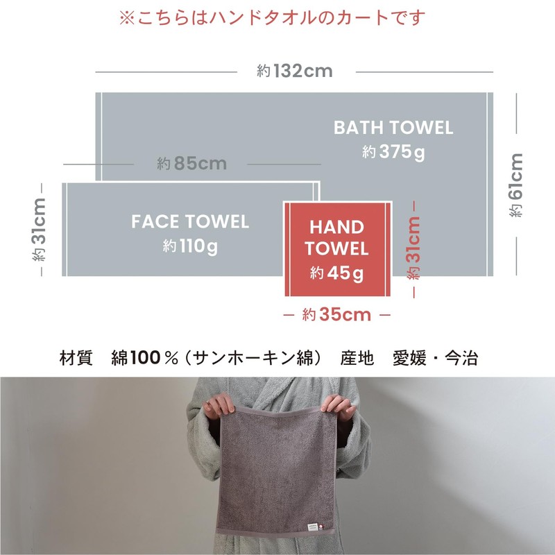 TRANPARAN Luxe Imabari Towel, Approved, Hotel Quality, Sanhokin Cotton, Made