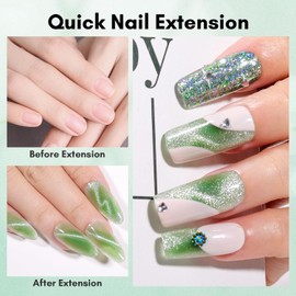 Makartt Cat Eye Poly Nail Gel, Nail Extension Gel 50ML, Builder Gel Nail Extension White Pink Nude Clear Rosy Gel for Technician Starter DIY Salon Design