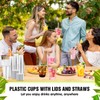 Eaasty 300 Set Clear Plastic Cups with Spoon Straws and