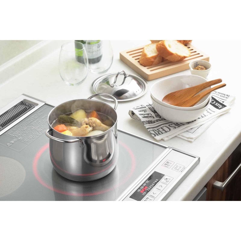 Yoshikawa Tsubamesanjo 3810018 Induction Simmering Pot, 5.5 inches (14 cm),