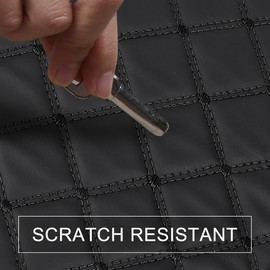 X AUTOHAUX Universal Black Line Car Center Console Lid Armrest Pad Cover Cushion Microfiber Leather