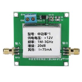 Wideband LNA Amplifier Module,Low Noise LNA RF Broadband Amplifier Module Signal Strengthen 1-3000MHz 2.4GHz 20dB HF VHF/UH