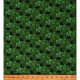 FlashPhoenix Quality Sewing Fabric – Cotton Shamrocks Clovers Saint Patrick's Day Fabric Print by The Yard Size: 36" x 44" Inches