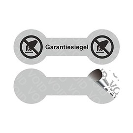 Void Safety Labels "Warranty Label with Logo" on Roll 60 x 20 mm, Black - Pack of 1000