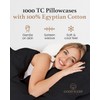 1000 TC Black Standard Pillowcases Set of 2 100% Egyptian