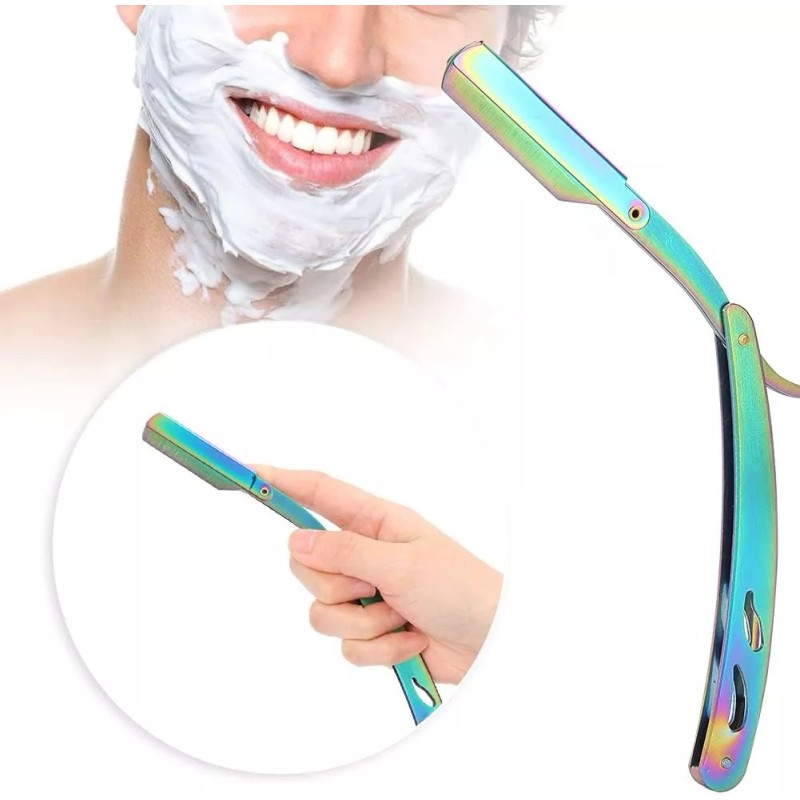 Veraly Kit 5p Cuidado De Barba Cepillo Bambú Tijera Navaja