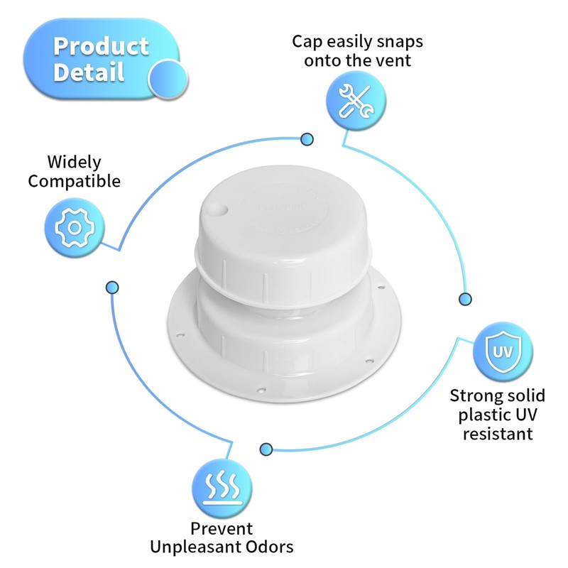 RV Plumbing Vent Caps - Camper Vent Cap Replacement Kit