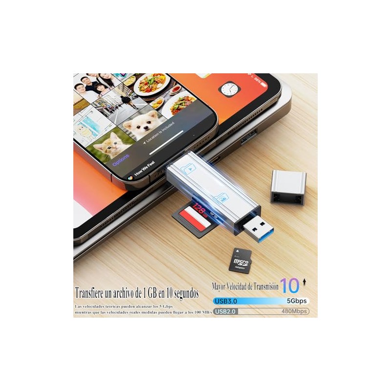 4 en 2 Lector de Tarjetas USB C y USB