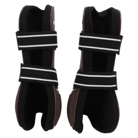 Horse Leg Guard PU Shell Elastic Breathable Protective Horse Boots for Equestrian EquipmentBrown Front Legs M