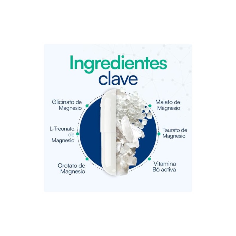 Magnesio Ultra Nutrientes VidaLabs 60 Capsulas, 5 Tipos de Magnesio