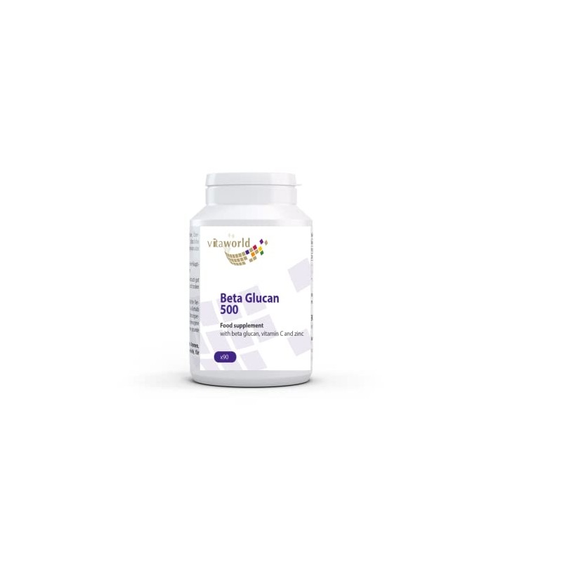 Vita World Beta-glucan 500mg (1/3,1/6)-beta-D-Glucan Complex 90 Capsules Made in