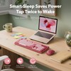 Wireless Keyboard and Mouse Combo, Rose, Round Keycaps, Phone/Tablet Holder
