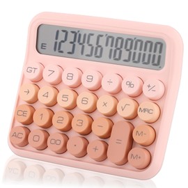 UWEHBD Calculadora Rosa, Calculadora Mecánica, Calculadoras de Escritorio de 12 dígitos, con Pantalla LCD Extra Grande y Botones, Apto para Oficina, Escuela y Uso Comercial