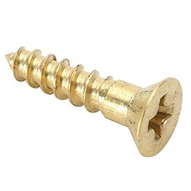 #12 x 1-3/4 Brass Wood Screws, Flat Countersunk Head, Phillips Drive - (Pack of 100) Solid Brass Plain Finish, Screw Size: #12, Length: 1-3/4 inches
