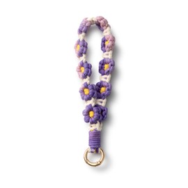 AOKSUNOVA Key Ring Macrame Key Chain Short Flowers Key Ring Boho for Women, ys16-10, M