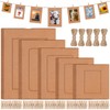 Mardatt 50 Set Brown Paper Picture Frames, Includes 3" 4"