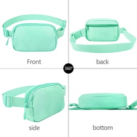 jealkip Fanny Pack Crossbody Bag for Women and Men, Belt Bag for Hiking Bum Bag with Adjustable Strap,Casual Cell Phone Pouch?Waist pack for Running Workout Sports Travel Light Green