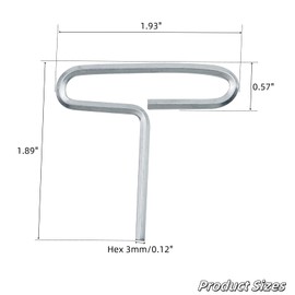 LC LICTOP 3mm Hex Dogging Key with Oval Loop, Solid Steel Allen Wrench Door Key for Push Bar Panic Exit Devices, T Handle Hex Key for Panic Bars, Exit Hardware, Commercial Door Locks, 10Pcs